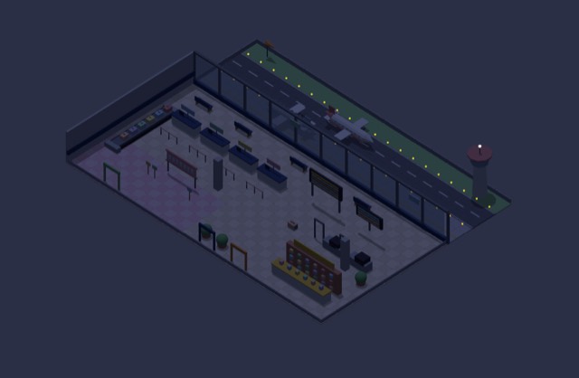공항 밤 풍경